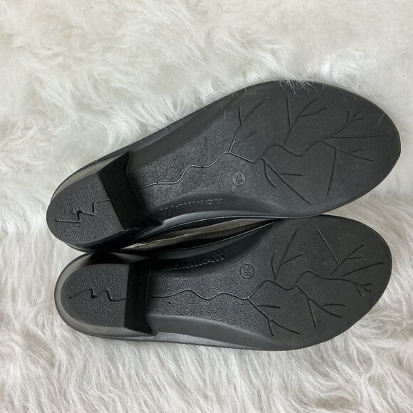 Romika Mokassetta 244 Metallic Silver & Black Peep Toe Mule Sandals 38 US 7-7/5 - Picture 6 of 7